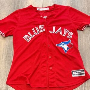 Majestic Red Blue Jays Jersey